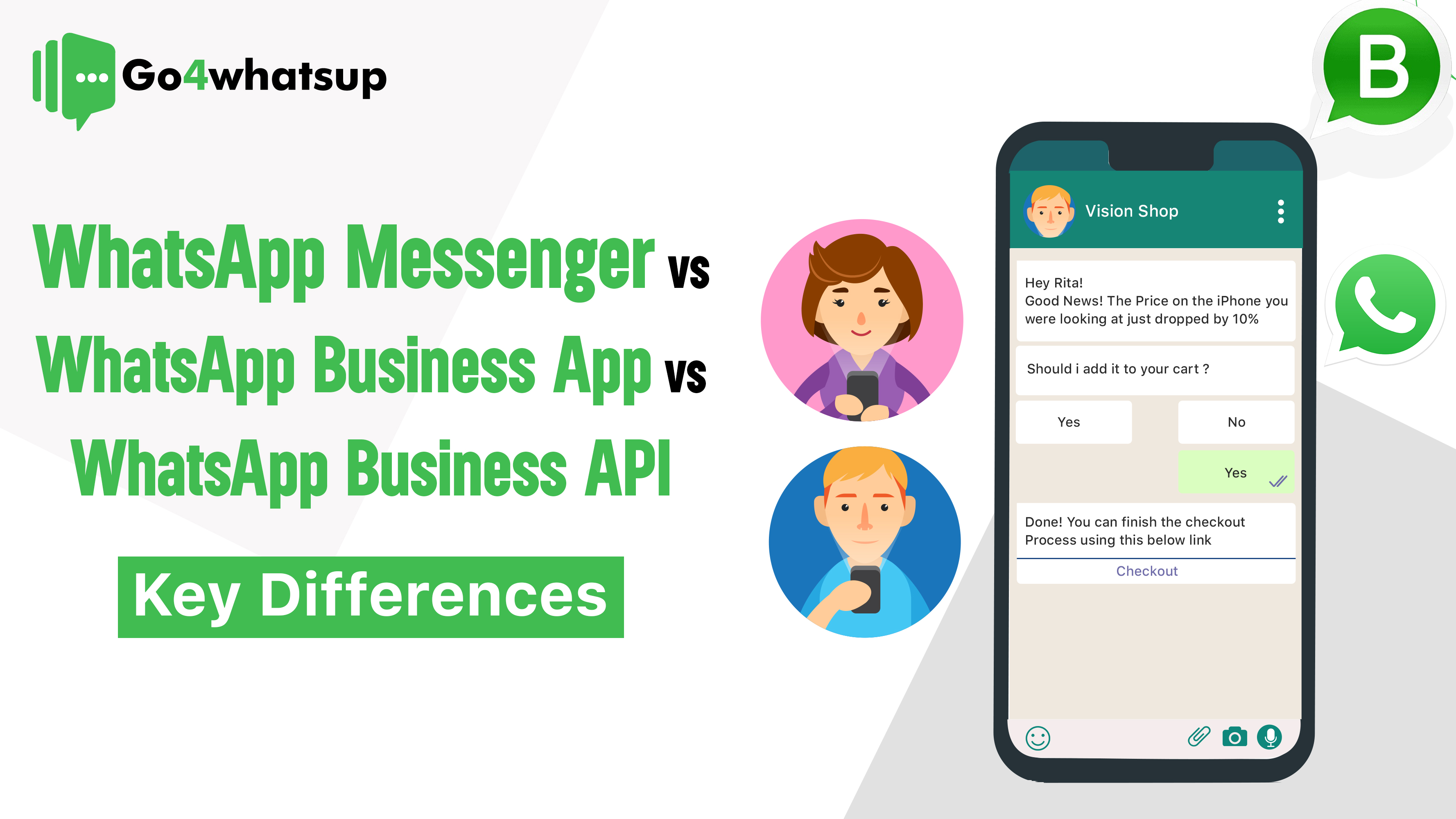 WhatsApp Messenger vs WhatsApp Business App vs WhatsApp Business API Key Differences