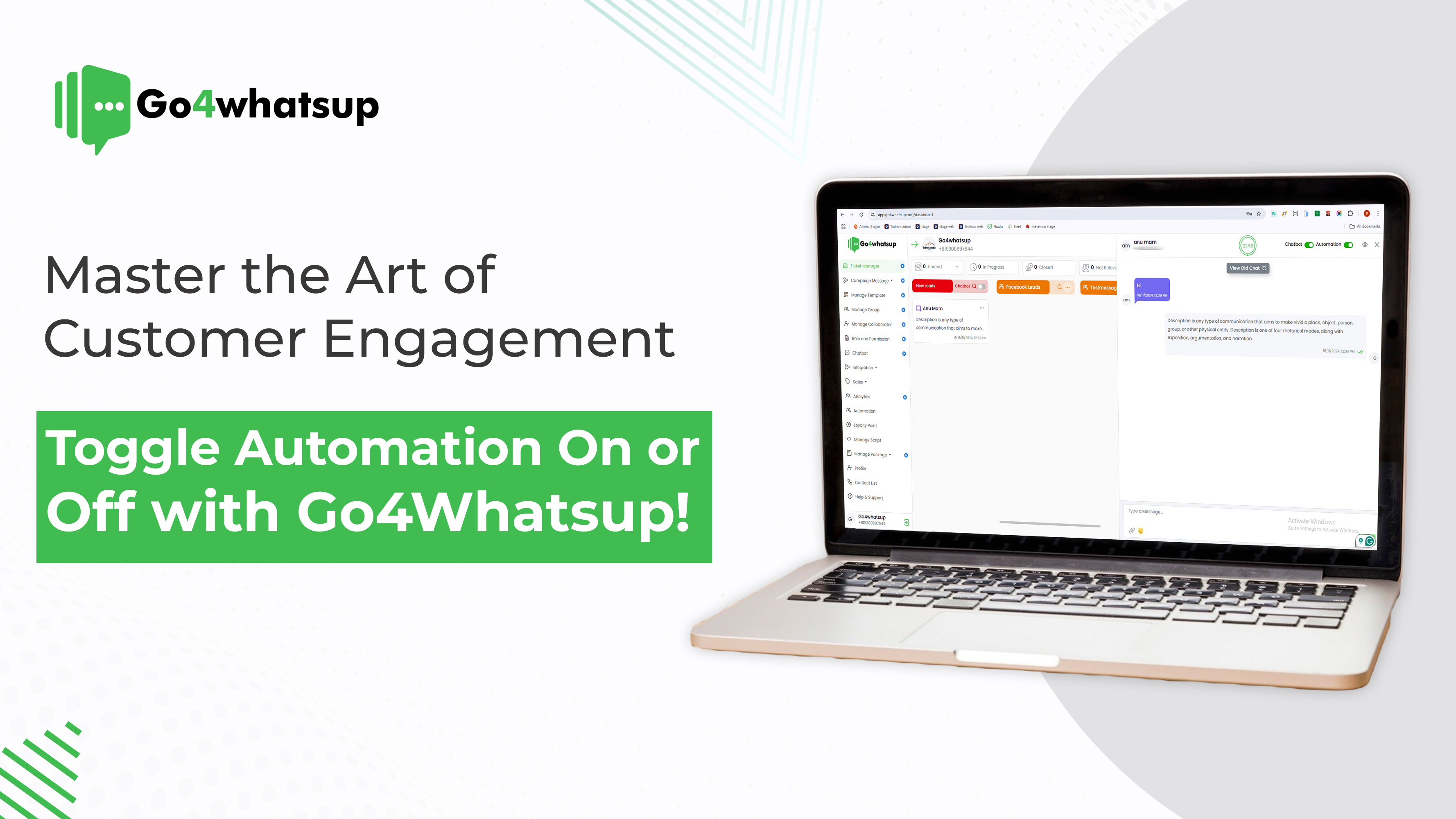 Master the Art of Customer Engagement Toggle Automation On or Off with Go4Whatsup!